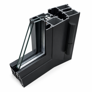 découpe châssis aluminium porte vitrine avec double vitrage simple